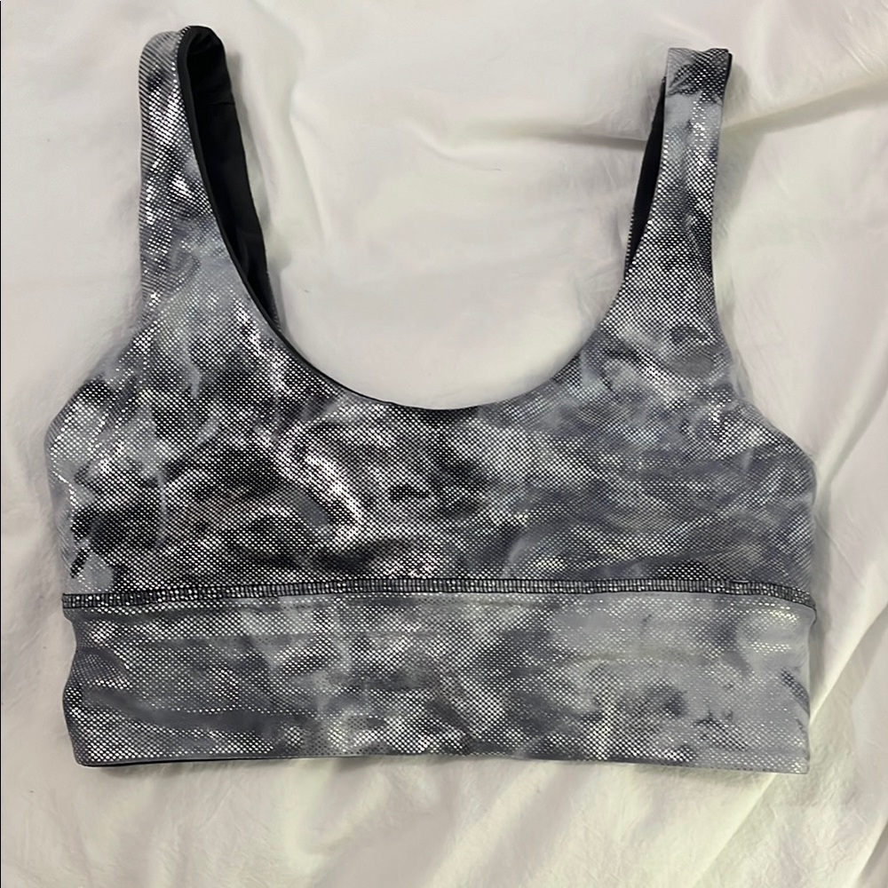 lululemon align reversible bra size 4 silver metallic